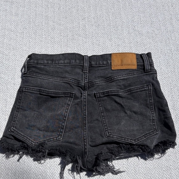 Denim Forum Pants - Denim Forum The Romy Slim Shorty Short.  Size 27.
Black denim cutoffs.